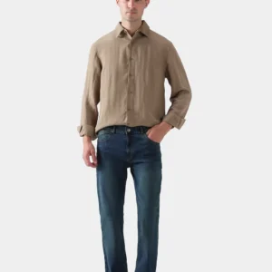 Heritage Dark Wash Straight Jeans — front