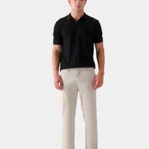 Core Black Knit Polo — front