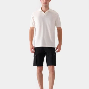 Essential Ivory Short Sleeve Polo — front