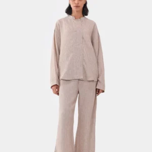 Oatmeal Double-Button Co-ord Set — front